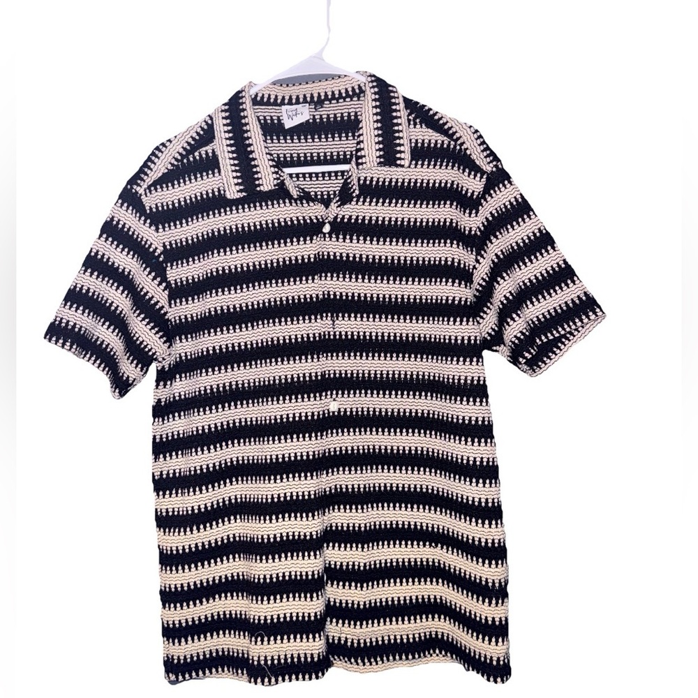 Fried Waters Short Sleeve Button Down Men Size S Vacation Wear
